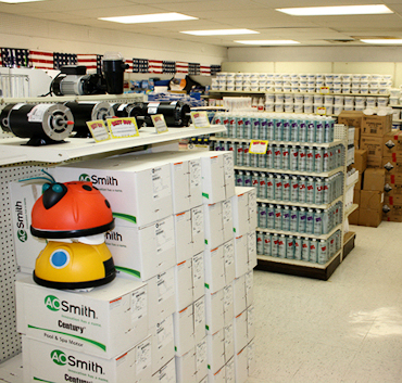 Water testing station with computerized analysis equipment on the service counter