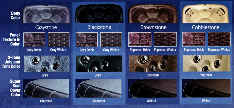 Dreammaker Stonehenge hot tub exterior view highlighting rugged cabinet design