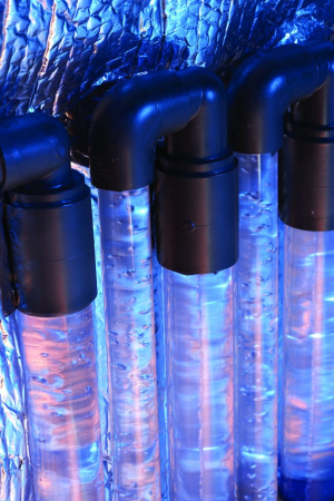 Premium Tropic Seas hot tub with built-in audio and waterfall feature